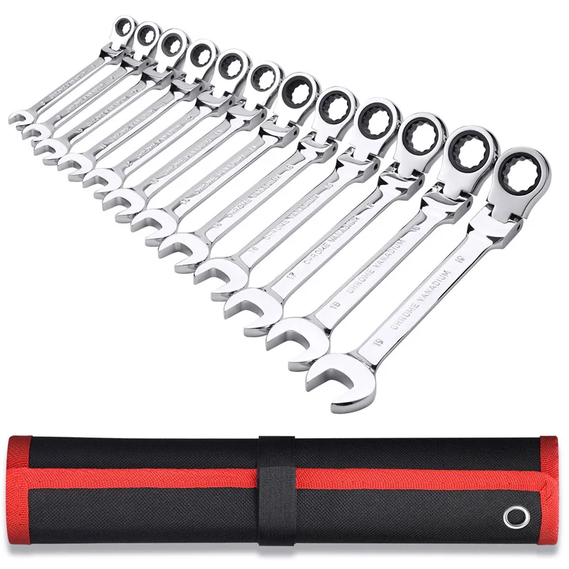 Комбинированный гаечный ключ с храповым механизмом метрический для ремонта