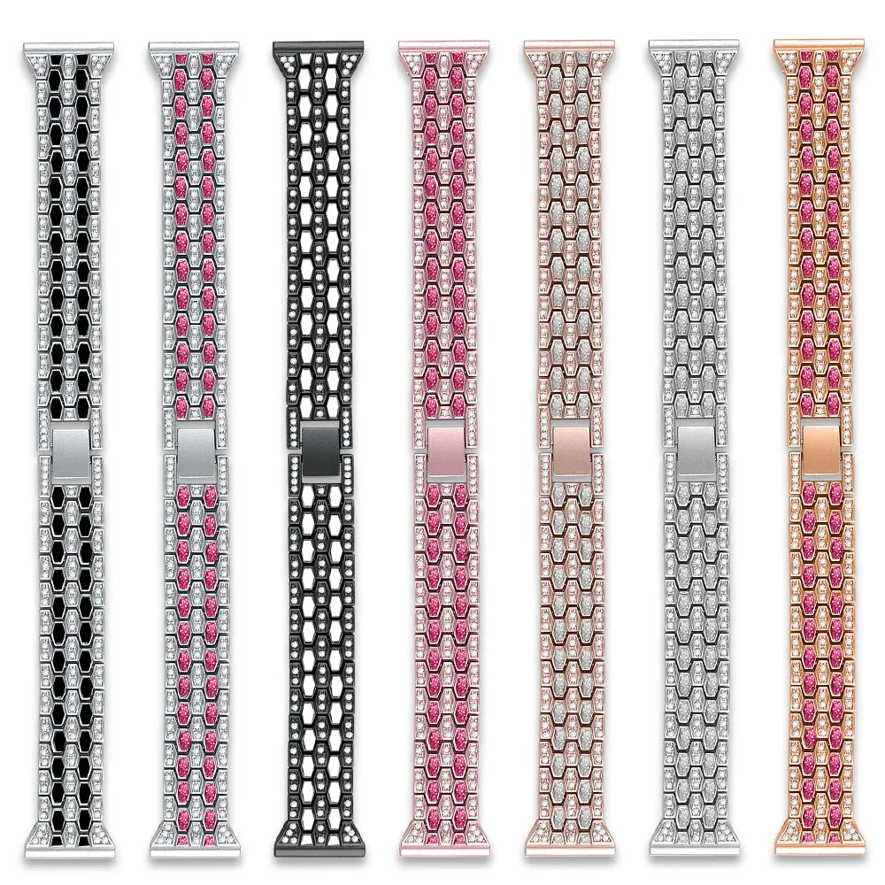 

20mm 22mm Exquisite Diamond Strap for Samsung Galaxy Watch 3 Band 41mm 45mm 42mm 46mm Active 2 Women Metal Bracelet Wrist Belt