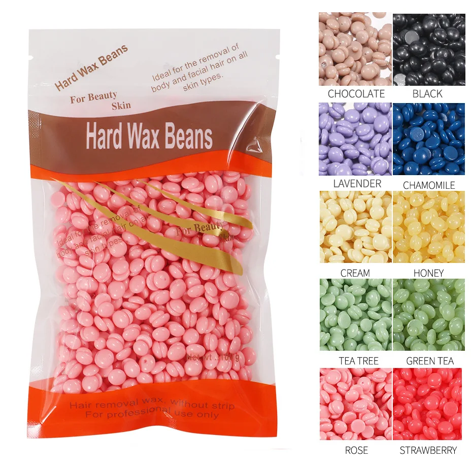 

100g Wax beans Hard Hot Film Waxing Beans Bead Pellet Armpit Arm Legs Hair Removal No Strip Depilatory Wax-melt Warmer Machine