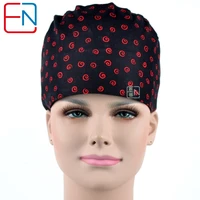 zuntsvil scrub caps for women black with red clouds with sweatband