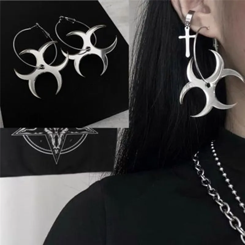 2020 ниндзя дартс значок цветок акриловые серьги кольца для женщин Harajuku хип хоп Рок