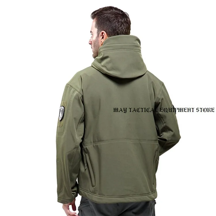 Men Outdoor TAD Jacket Waterproof Tactical Softshell Hooded Jacket Black Green Men Outdoor Jacket Waterproof TAD Coat Shark Skin