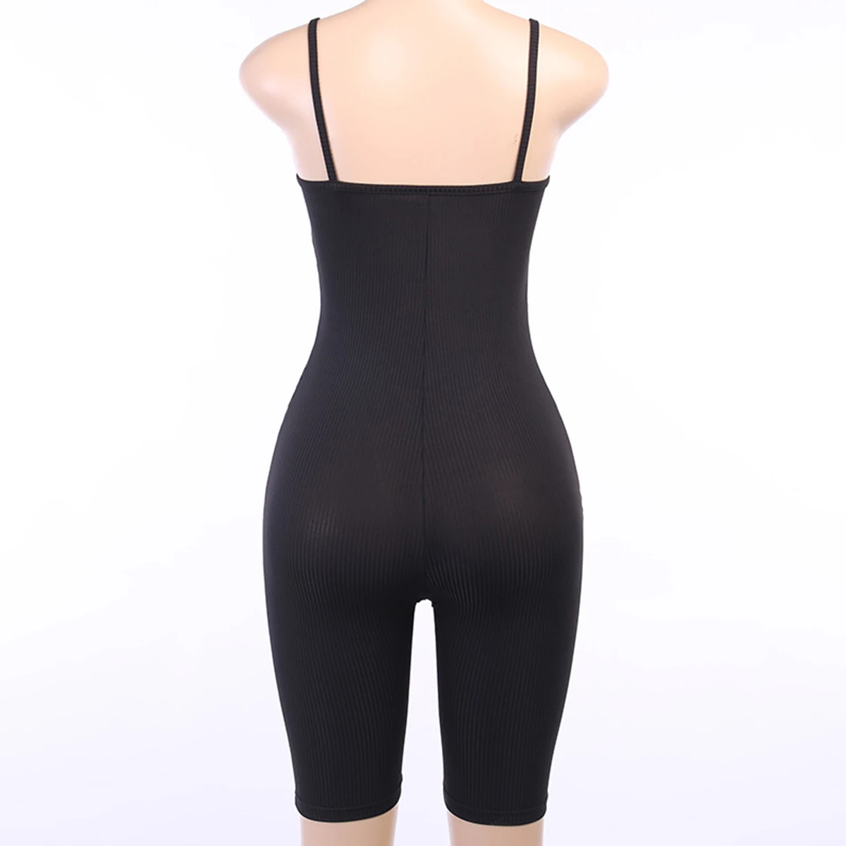 

Women's Sexy Bodycon Romper Zipper Biker Summer Spaghetti Strap Knit Jumpsuit Sport Workout Active Fashion Casual Playsuit S-XL