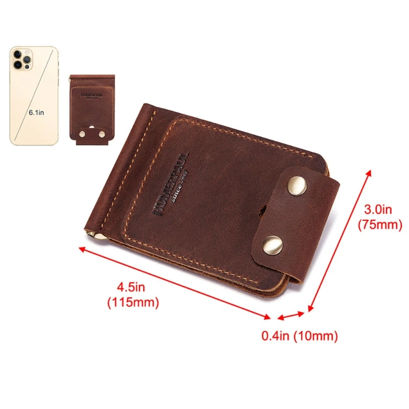 

Men Vintage Slim Bifold Wallet Money Clip Mufti-functional Business Leather Cash ID Credit Card Holder