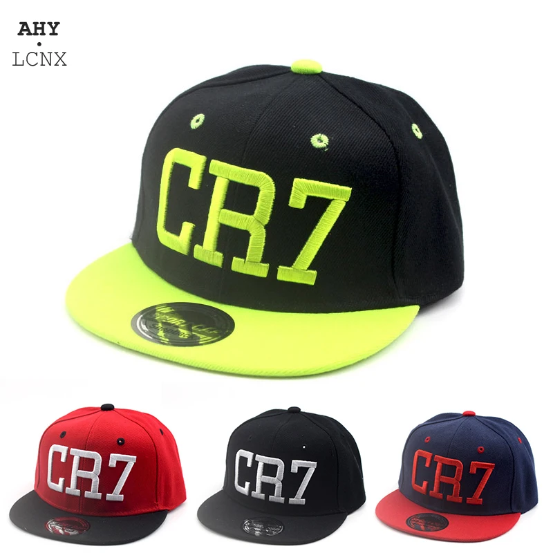 Новая корейская летняя весенняя детская бейсболка для мальчиков и девочек с детским заголовком хип-хоп солнечная шляпа с вышивкой букв CR7 детская кепка с застежкой на кнопке.