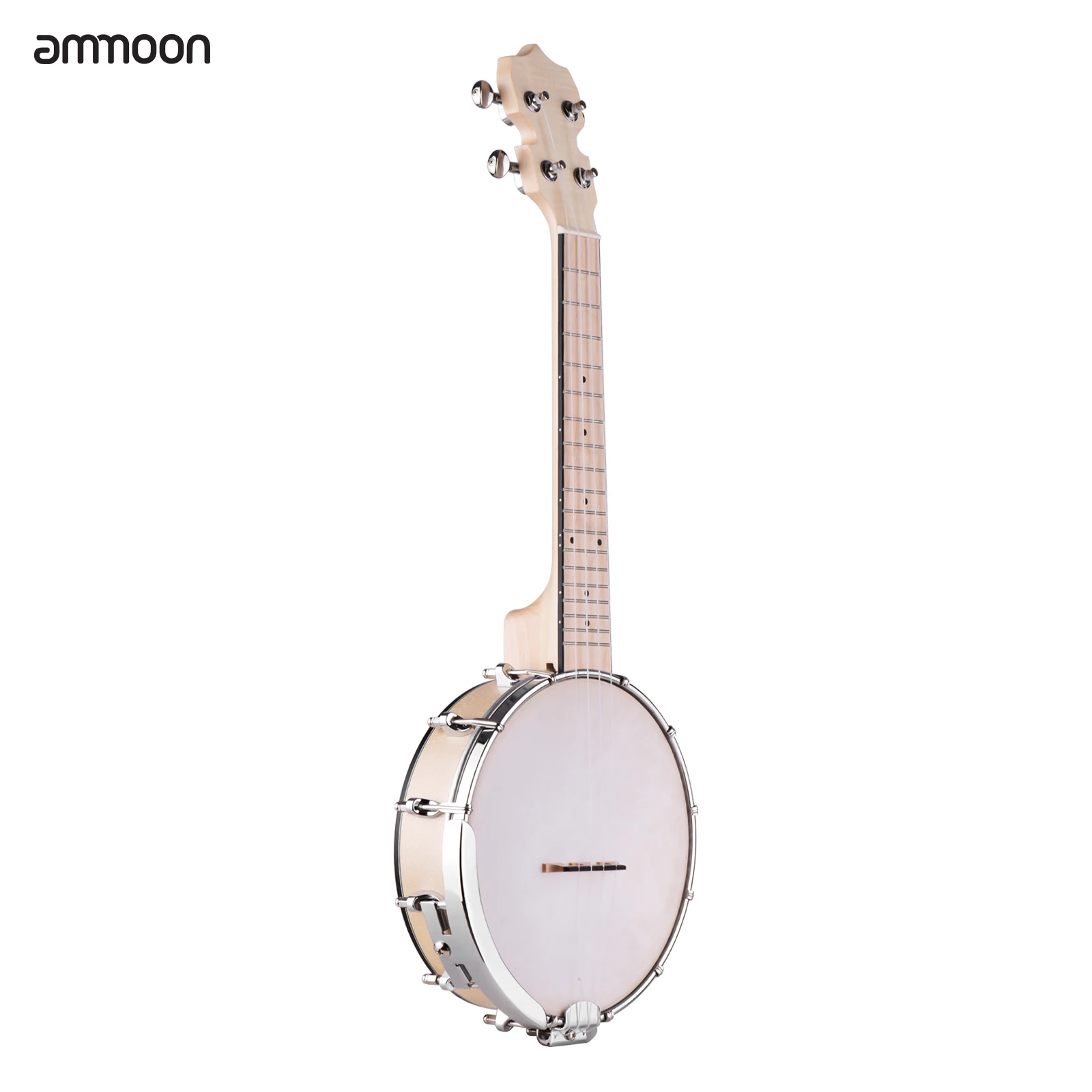 

ammoon Concert 23 Inch Open-back Banjo Uke 4 String Banjolele Maple Body Okoume Neck with Tuning Wrench Bridge Positioning Ruler