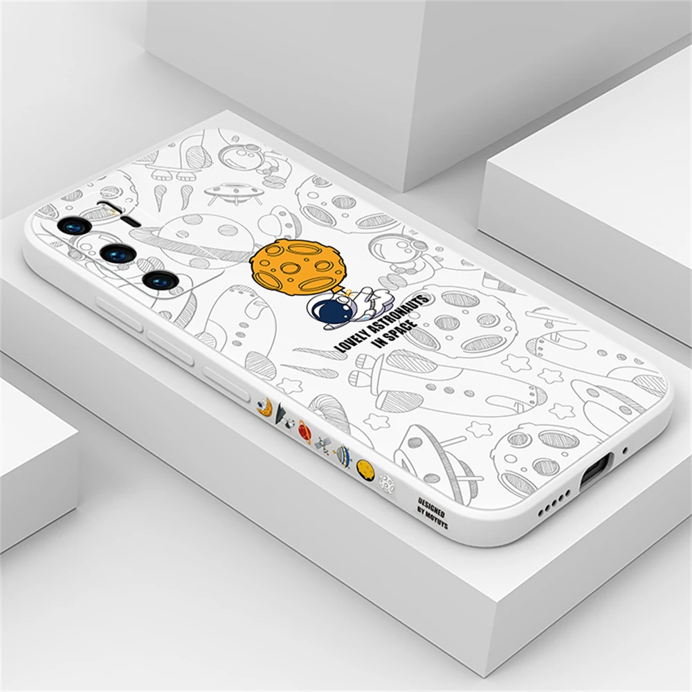 Милый мультфильм астронавт Звезда космический чехол для Huawei P20 P30 P40 Pro Nova 5T 7i Mate 40