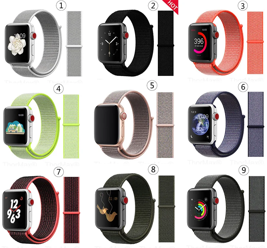 Ремешок для часов Apple Watch 4 серии 5 4 3 мягкий легкий дышащий нейлоновый спортивный ремешок 38 мм 42 мм 40 мм 44 мм Ремешки для наручных часов