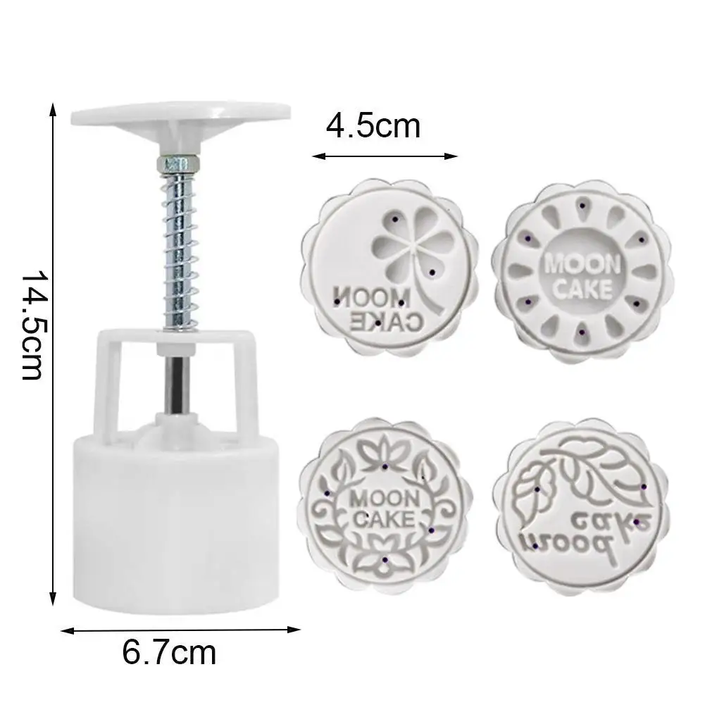 

4pcs / set Mooncake Mold Set DIY Plastic Pastry Cake Plungers Hand Press Mooncake Mold Baking Tool Embossing Mold Pie Tools