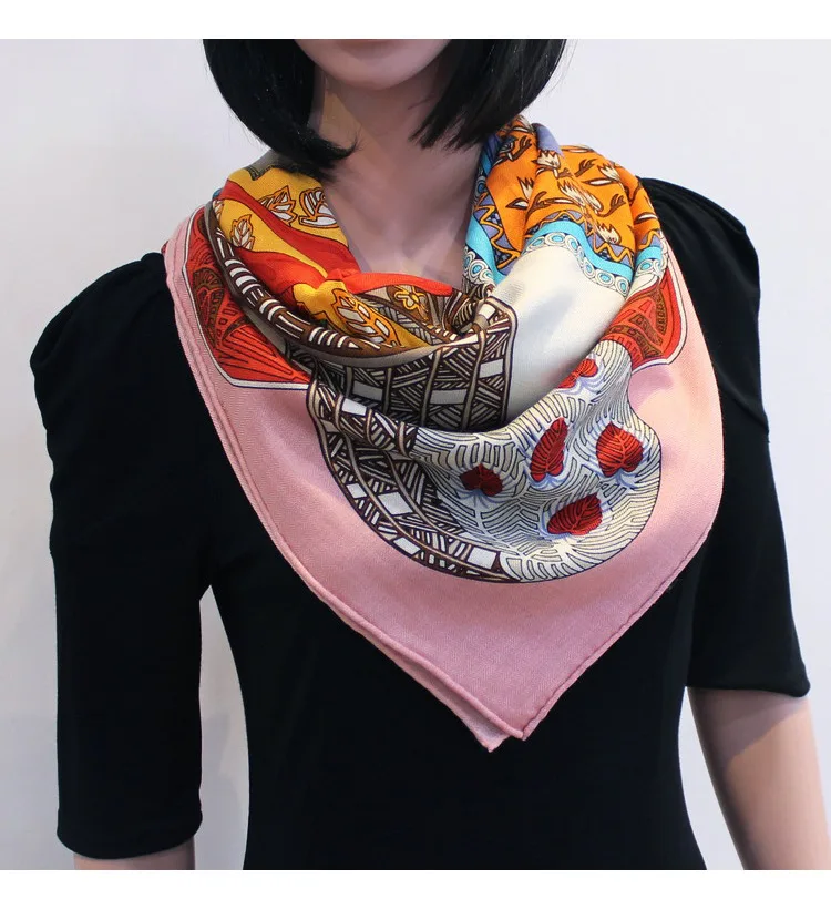 OrangeScarf Women Silk Cashmere Blended Scarves Winter Shawls Wraps Female Handmade Hemming Brand Design 140*140cm