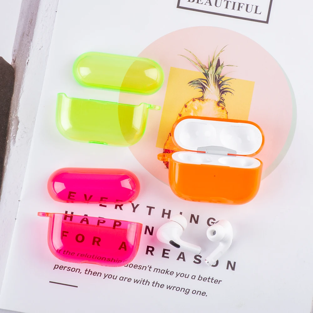 

Candy Color Hard PC Earphone Case For Airpods Pro Charging Box Case Anti-drop Transparent Cover for apple airpods 3 Funda