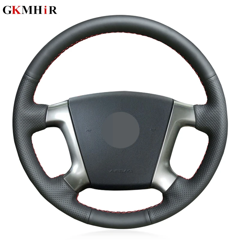 Черная искусственная кожа сделай сам Удобная чехол рулевого колеса автомобиля