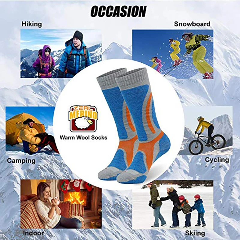 Носки из мериносовой шерсти носки унисекс ZEALWOOD для горнолыжного спорта и
