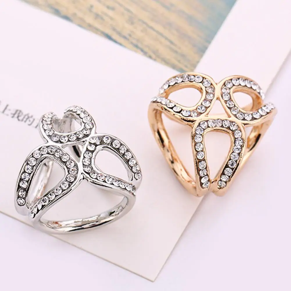 3 кольца Стразы инкрустированная брошь для шарфа шаль заколка шелковая