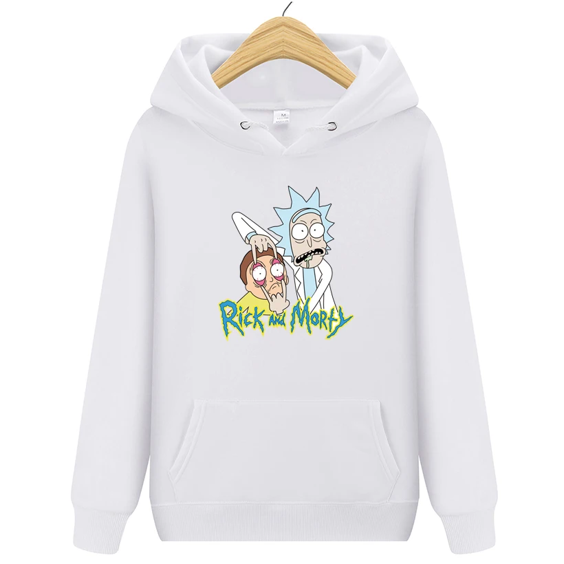 HW0041white Мужские брендовые хлопковые толстовки с капюшоном Рик Морти, женские свитшоты Харадзюку, спортивный костюм, куртка с капюшоном, одежда унисекс, уличная одежда - Цвет: HW0041white