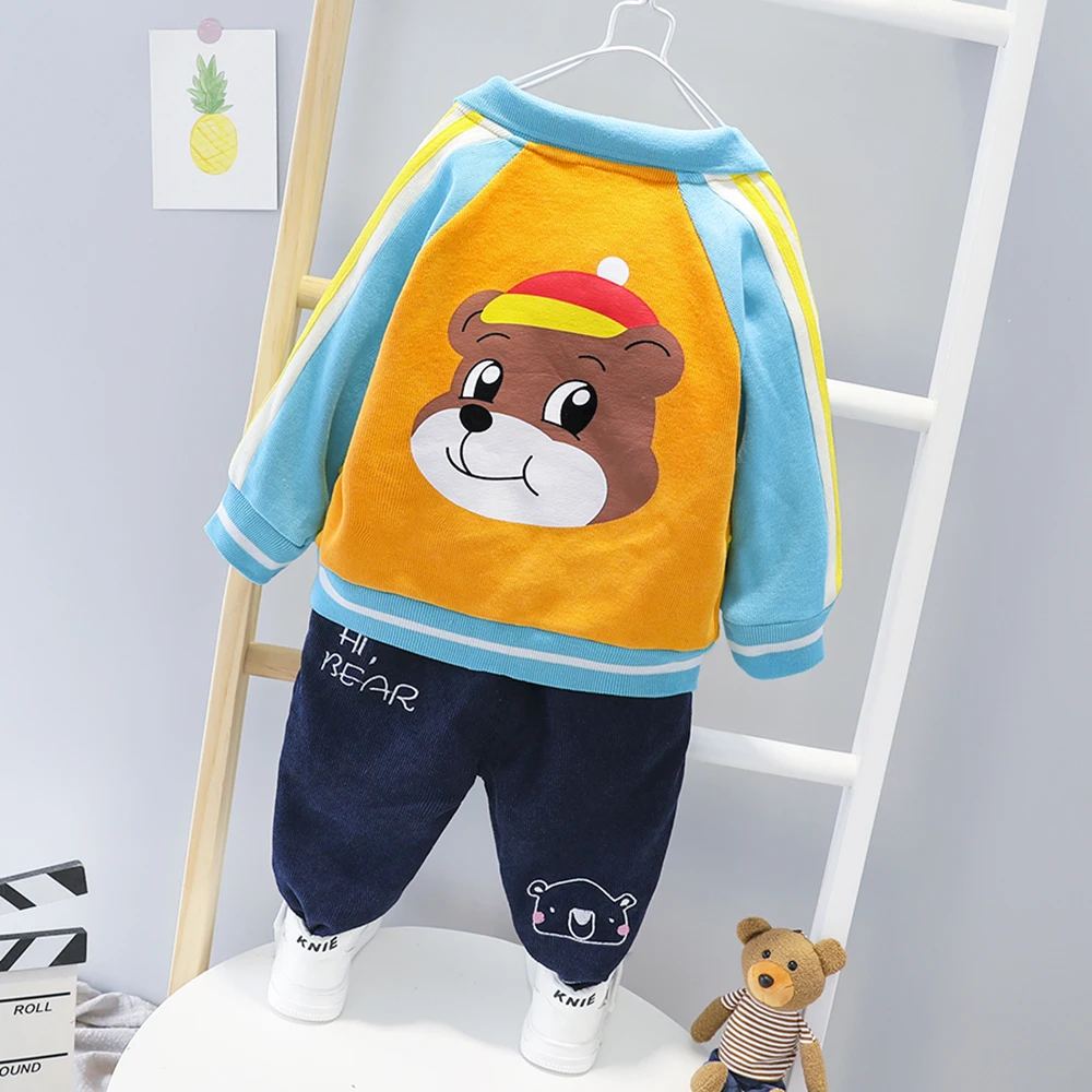 Toddler Baby Infant Kids Clothes Boys Jacket Outfit Coat + T-shirt Pants Cartoon Dog Children Out Wear Printed Clothing | Детская одежда