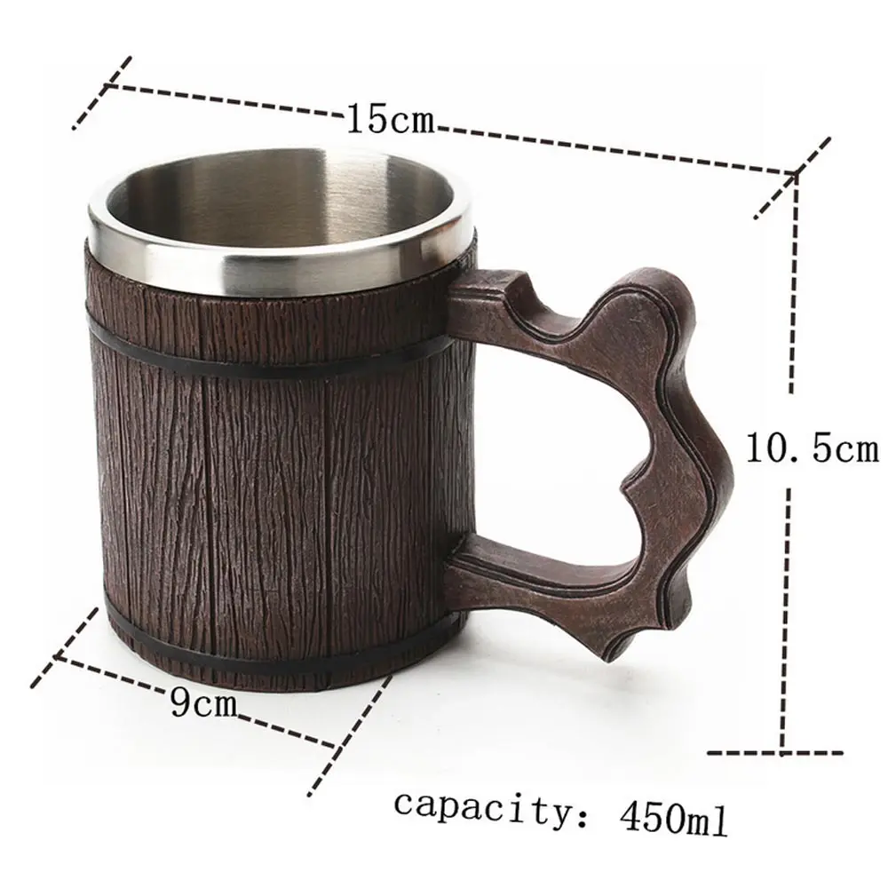 450 мл средний возраст моделирование деревянный бочонок кружки для напитков Смола