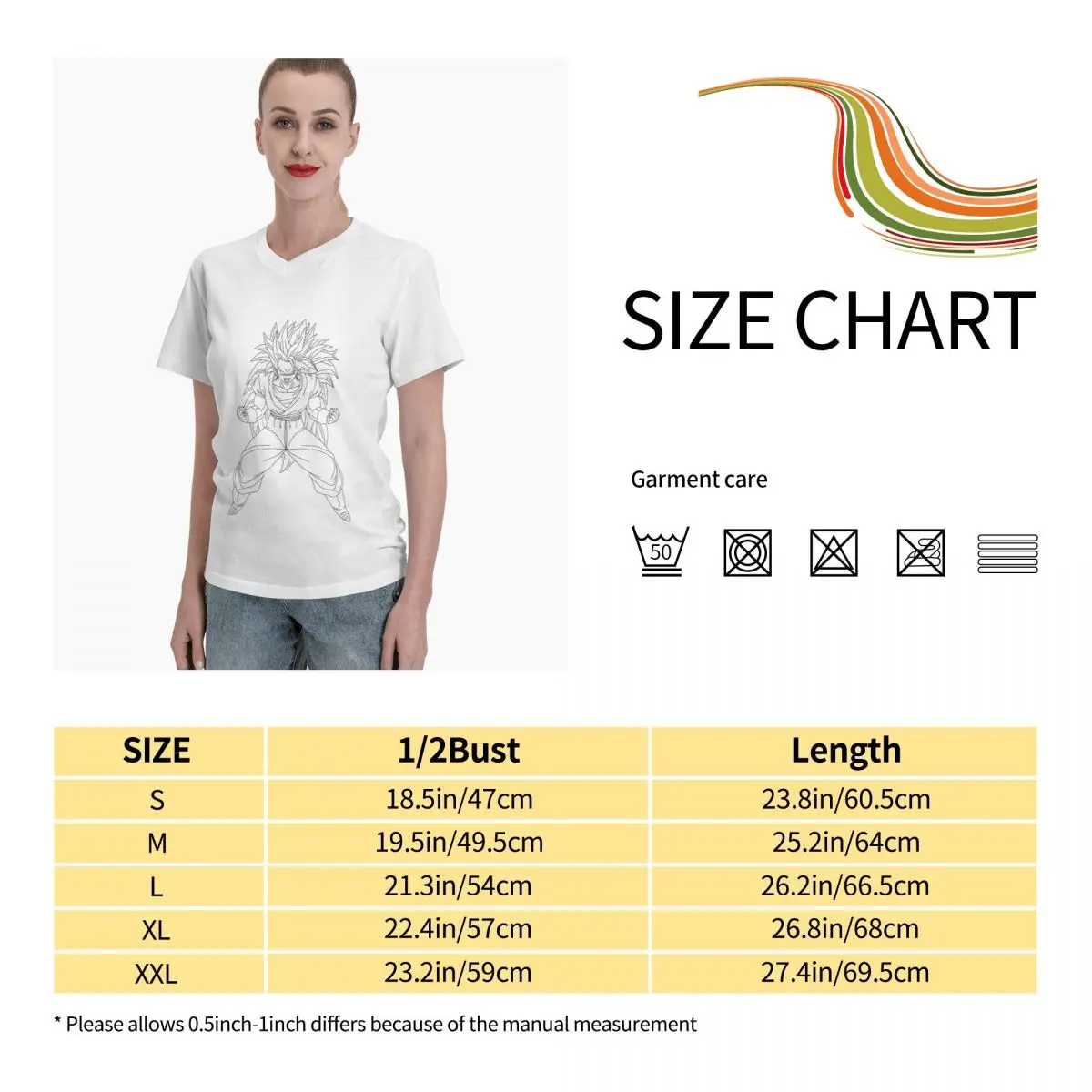 

Anime Fans Trunks O womans tshirt Soft and comfortable V-neck T-shirt with short sleeves