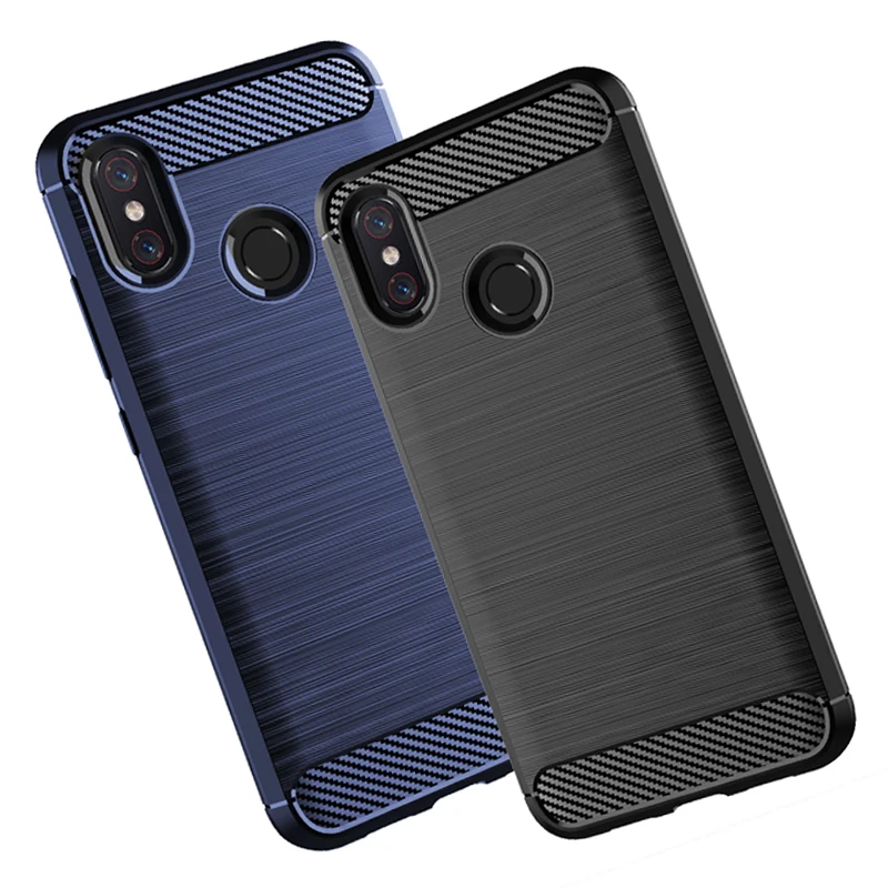 Чехол для Xiaomi Mi 8 мягкий ударопрочный чехол из ТПУ с узором углеродного волокна