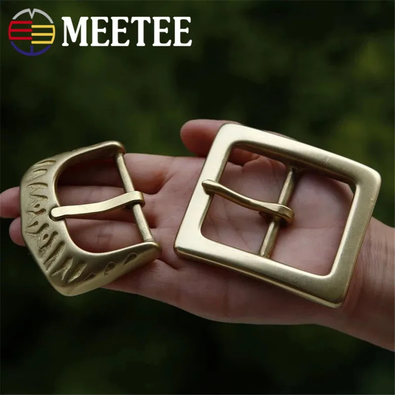 Meetee 1 шт./2 шт. 45 мм пряжки ремня из чистой меди твердая латунная пряжка головка для