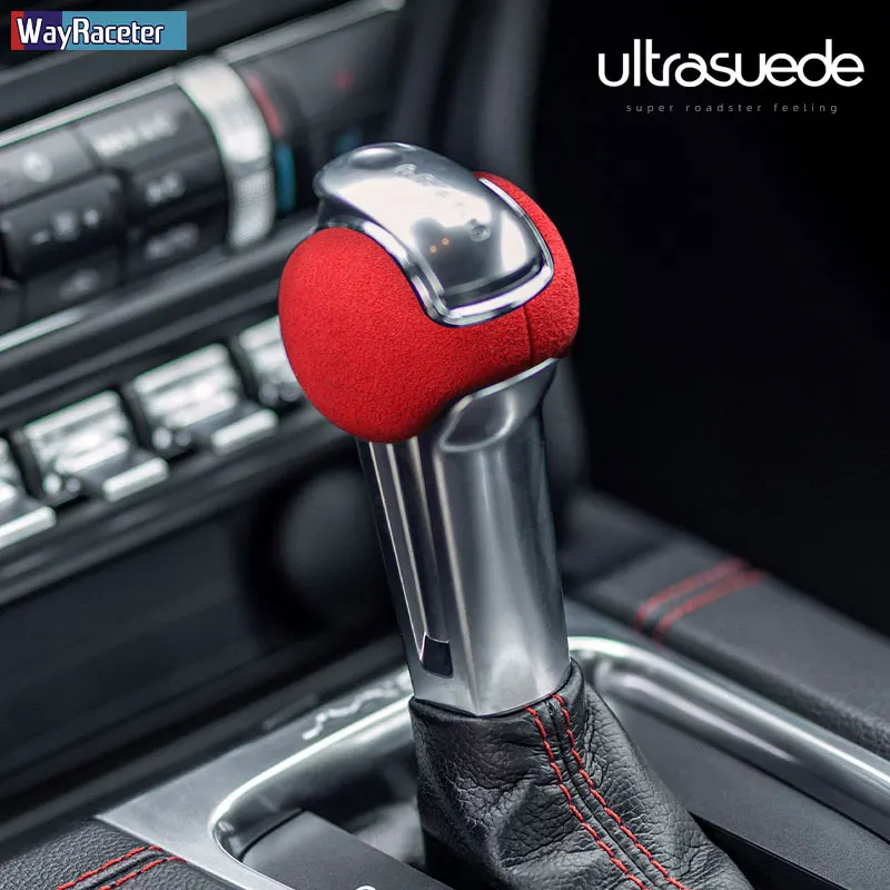 

Ultrasuede Top Suede Wrap Car Gear Shift Knob ABS Trim Cover Sticker For Ford Mustang 2015-2022 2020 2021 Accessories