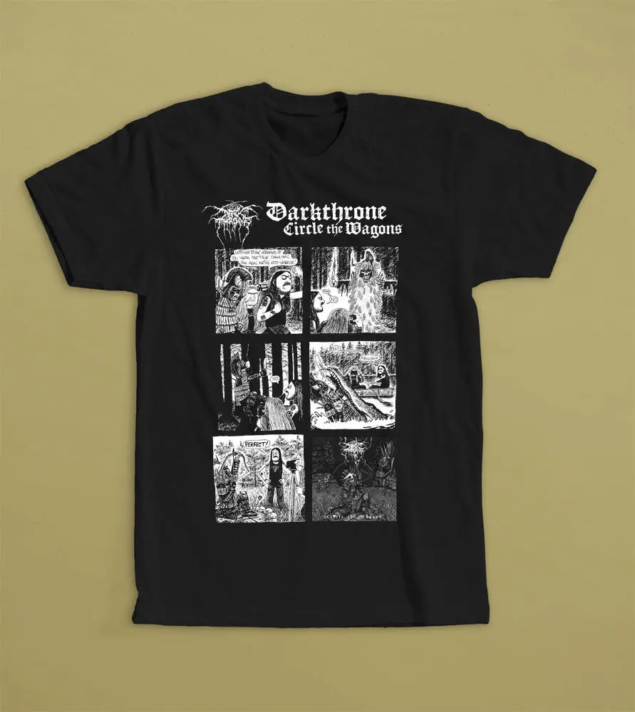 

2021 DARKTHRONE T-SHIRT Men TEE CIRCLE OF WAGONS NORWEGIAN BLACK METAL BAND Loose Cotton TShirts for Men Cool Tops Tees