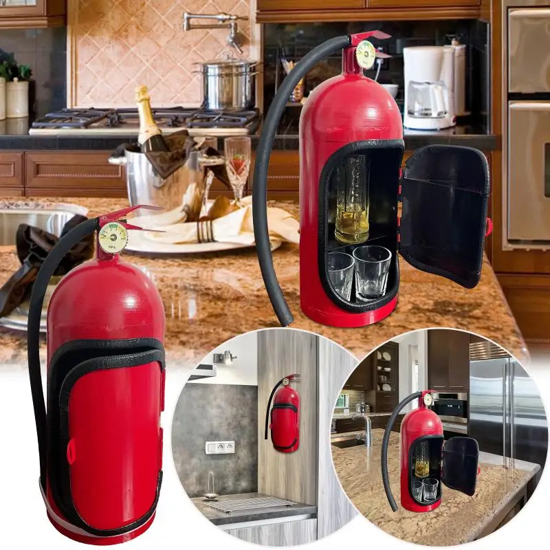 

Fire Extinguisher Mini Bar Fire Extinguisher Wine Box Gift For Firefighter Creative Christmas Home Wine Cabinet Decoration Tools