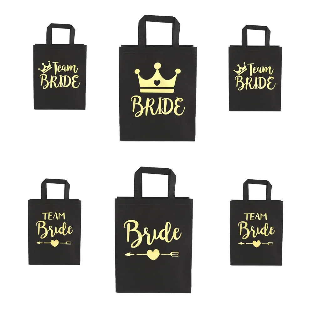 Свадебные украшения девичник вечерние золотой сумка из нетканого полотна с