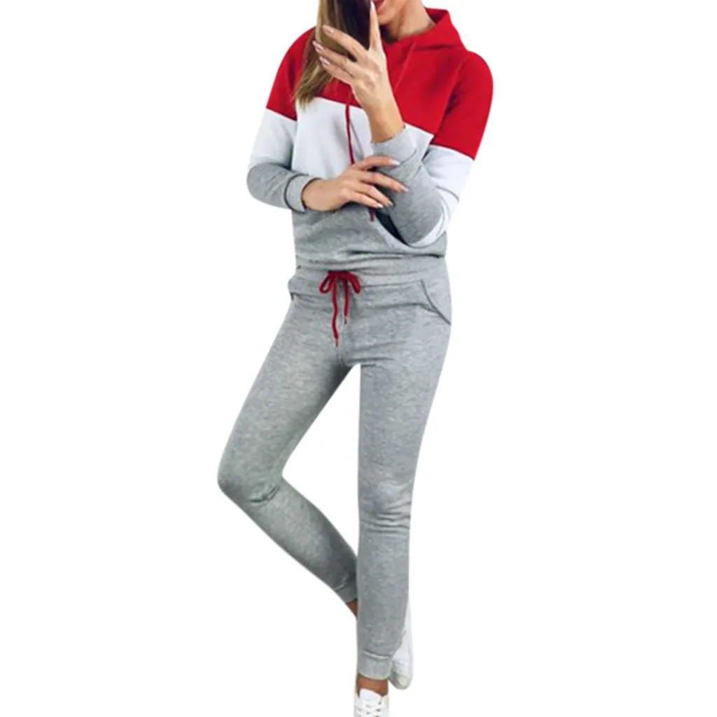 

Womail Tracksuit Women Autumn fashion 2 Piece Set Female Sets Sport Clothing Warm hoodies Sweatshirt+Long Pants Sport Suit 82