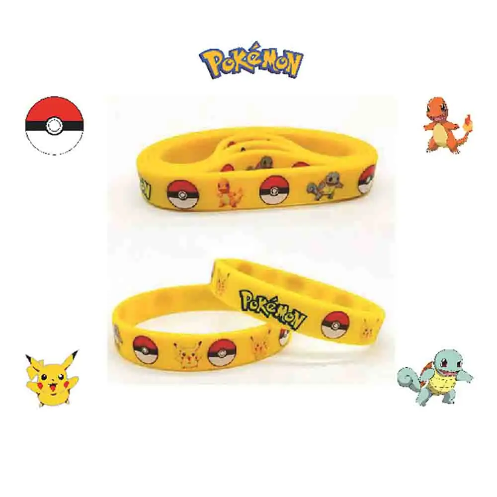 

Pokemon Silicone Bracelet Pocket Elf Kids Cartoon Bracelet Children's Wristband Bracelet Cute Print Jewelry Party Gfts