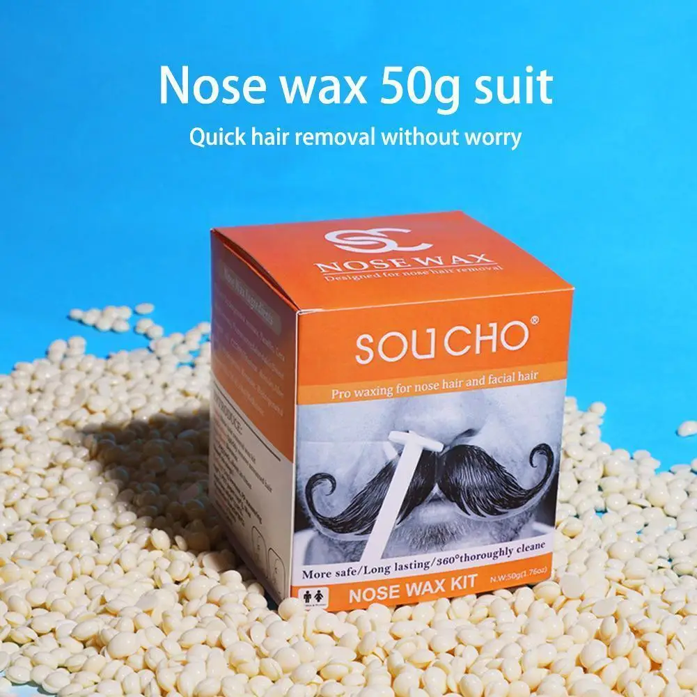 

Paper Free Nose Hair Wax Bean Cleaning Wax Kit 50g Kit Trimmer Cleaning Hot Wax B3d9