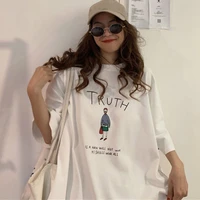 large size 2xl t shirts women printed korean style casual loose harajuku students bf streetwear daily oversize all match trendy