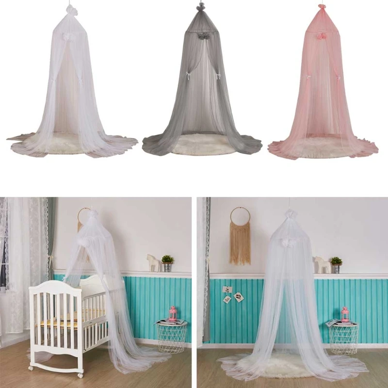 

Baby Mesh Yarn Bed Canopy Crib Mosquitoes Net Curtain Dome Hanging Tent Kids Room Decor