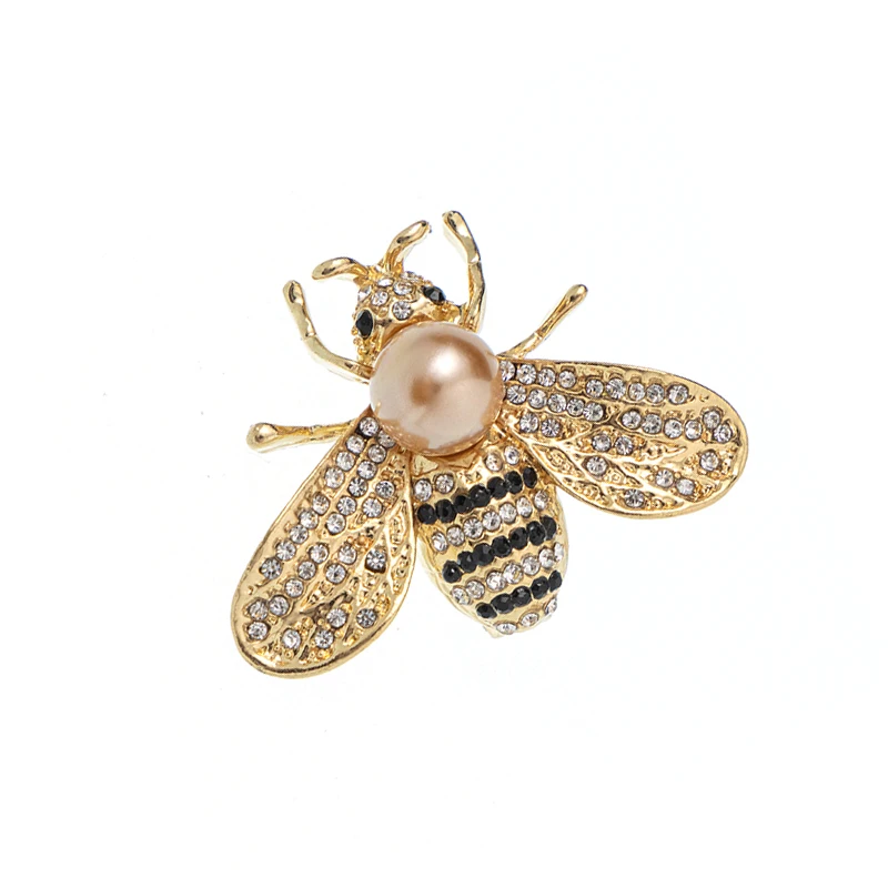 Детские и мужские Броши RHao в виде летающей пчелы стразы брошь с жемчугом Заколки
