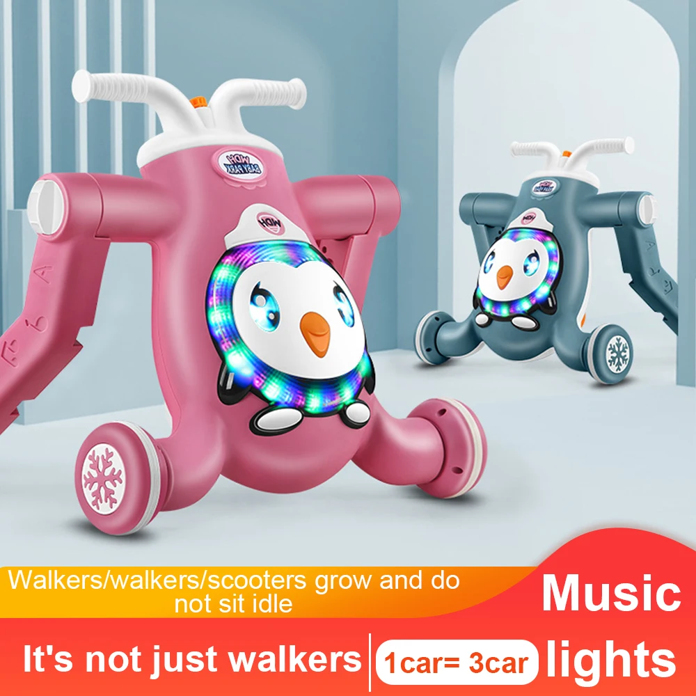 

Baby Walker Kids Ride-On Toy Infant Three In One Multi Function Walker Trolley Scooter Baby Scooter Tricycle Car For Children