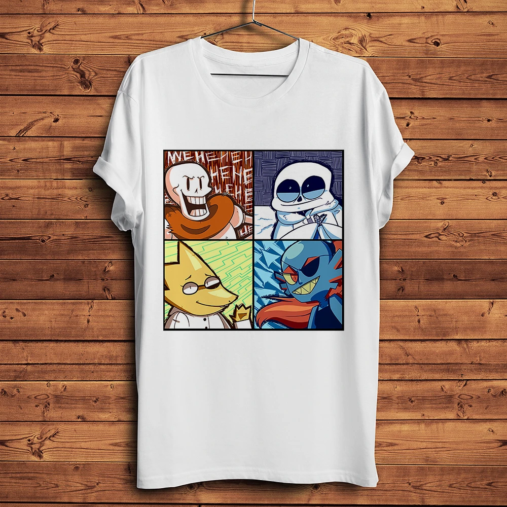 Забавная Мужская футболка Undertale Frisk Toriel Sans Papyrus с аниме новинка белая повседневная
