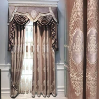 new european italian flannel embroidered curtain customization french luxury living room bedroom french window customization