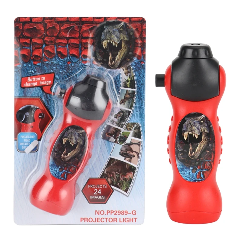 Linterna LED para dormir para ni&ntilde;os, l&aacute;mpara de proyector de dinosaurios de dibujos animados, iluminaci&oacute;n rotativa de 90 grados, 24 patrones-0