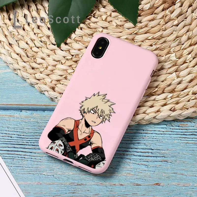 

Anime My Hero Academia deku bakugou Boku Phone Case Candy Color for iPhone 11 12 mini pro XS MAX 8 7 6 6S Plus X 5S SE 2020 XR