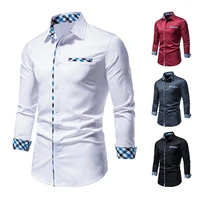 mens dress shirts new long sleeve shirt formal casual business button up shirt solid color
