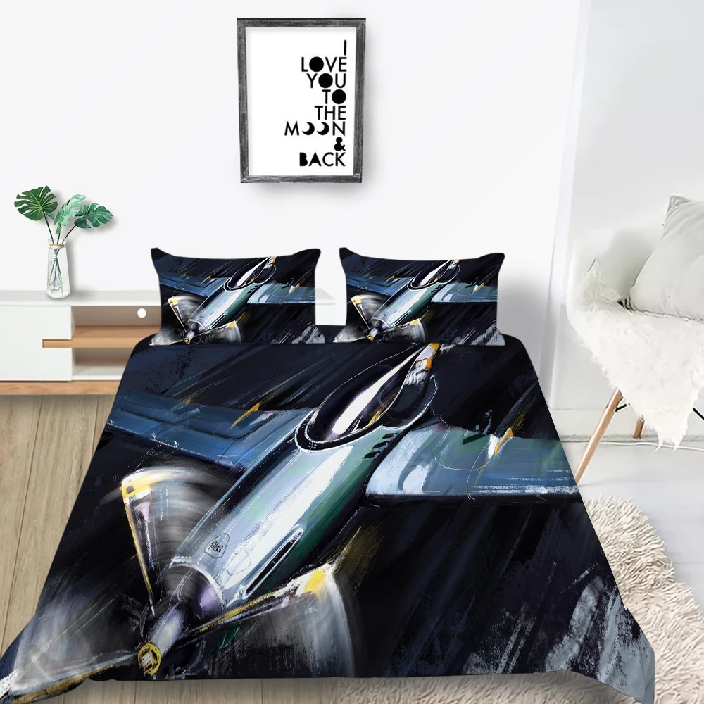

Cool Aircraft Bedding Set King Fashionable Comfortable 3D Duvet Cover Boys Queen Twin Full Single Double Unique Design Bed Set