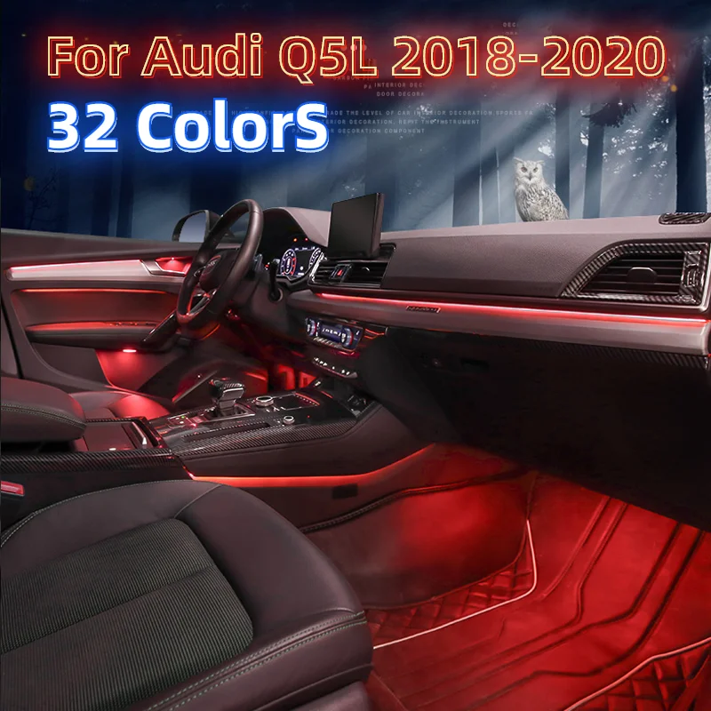 

32 Color LED Ambient Light Lamp For Audi Q5L 2018-2020 Ambient Lamp Lights for Q5L Interior Atmosphere Light