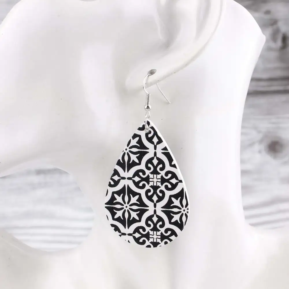 Серьги-подвески в стиле барокко из искусственной кожи | Украшения и аксессуары