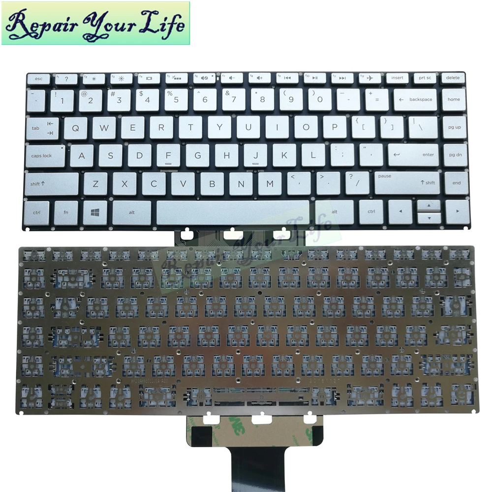 

laptop keyboard for HP Pavilion X360 14-BA 14T-BA 14M-BA 14-BS 240 G6 US English silvery 84403-001 9Z.NE0BW.201 internal