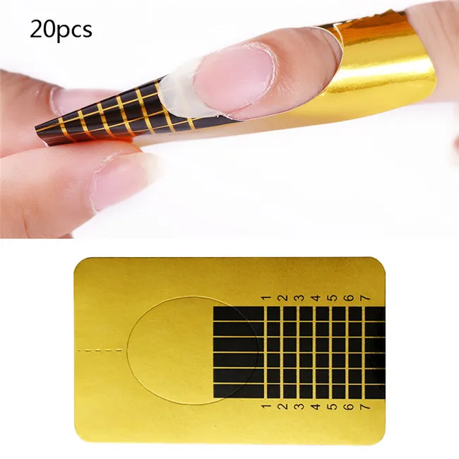 20pcs nail forms Ur Sugar 8 мл Лак для ногтей акриловый полистроитель УФ-гель белый металл с прозрачными кристаллами УФ-светодиодный Гель-лак Быстрое расширение лак для ногтей Гель-лак - Цвет: 20pcs nail forms