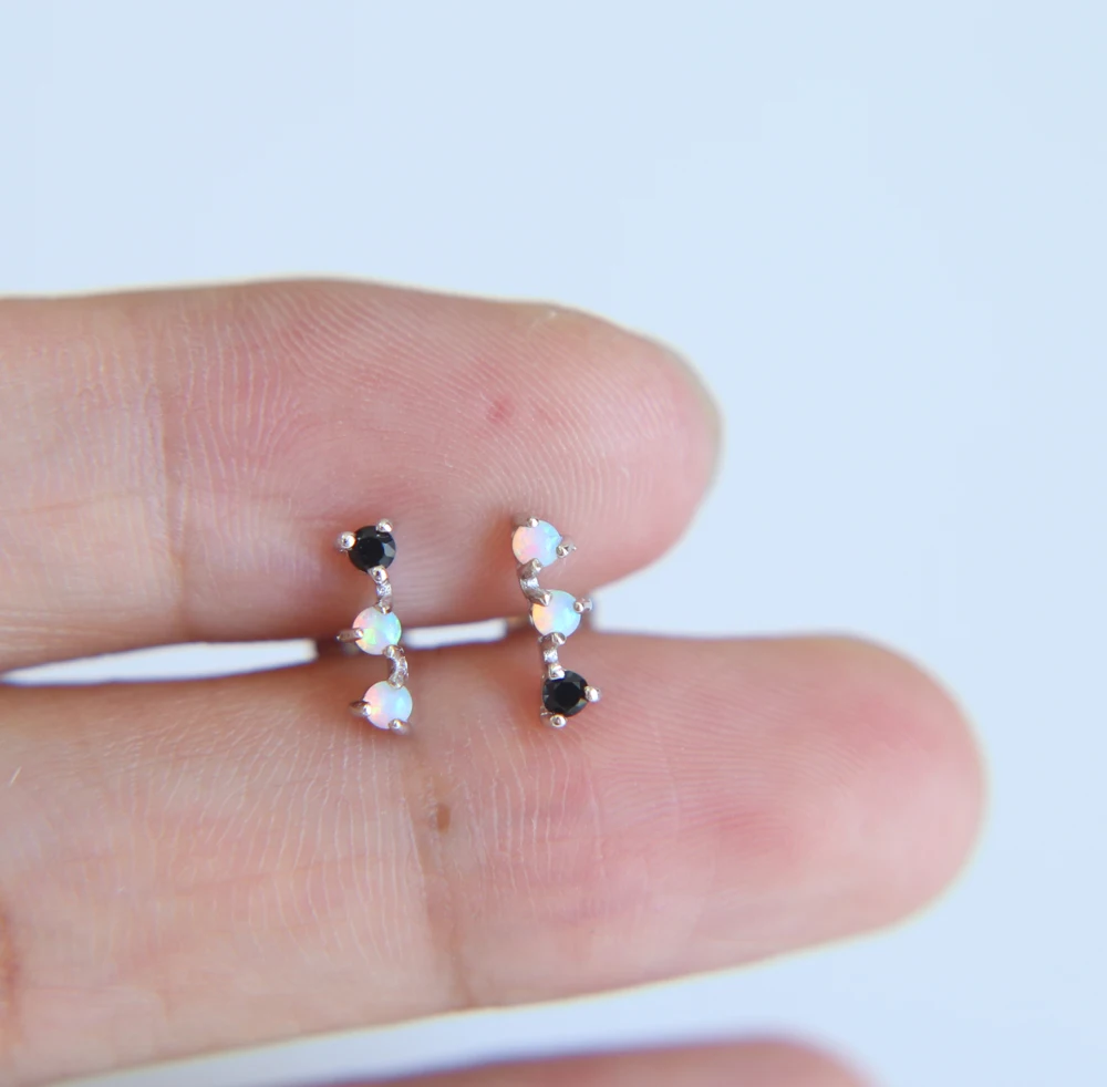 Hot Sale Earrings Brincos Earings Jewelry Factory High Quality Elegant Cute Dainty Opal Studs 100% 925 Sterling Cz Earring | Украшения и