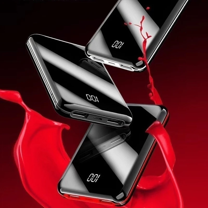 80000mah mini power bank portable digital display 2 usb fast charging external power supply suitable for xiaomi iphone samsung free global shipping