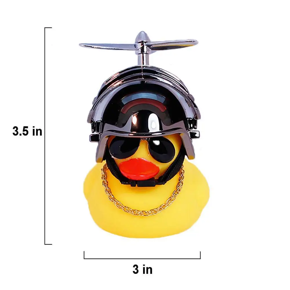 

Cute Helmet Little Yellow Duck Rubber Duck Toy Car Ornaments Yellow Duck Car Dashboard Decorations With Propell Car Accessories