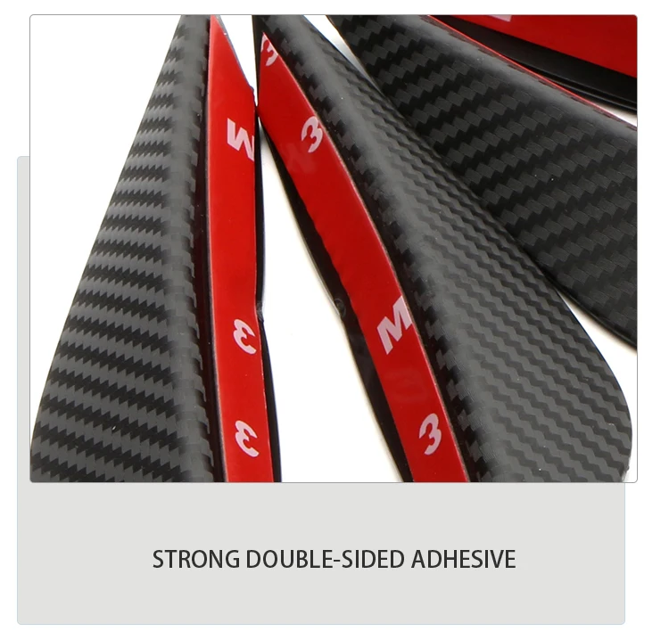 4PCS Car Front Bumper Lip Protector Rubber Rear Diffuser Car Spoiler Universal Carbon Fiber Splitter Protection Stickers Guard