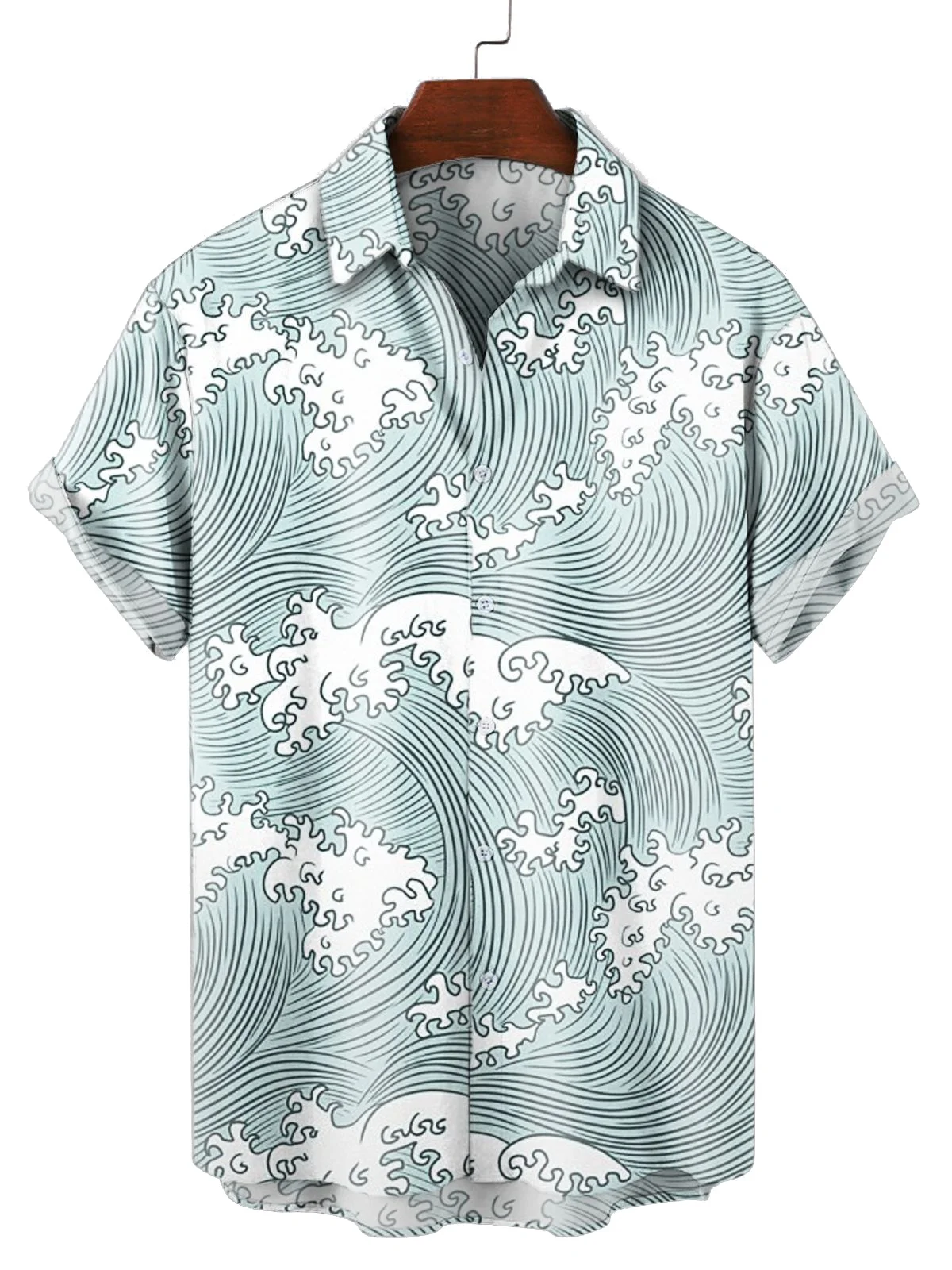 Осень 2021 популярная Повседневная рубашка с короткими рукавами и карманами